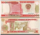 Mozambique 100000 Meticais, 1993, P-139, UNC