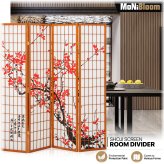 Plum Blossom Wooden Privacy Screen