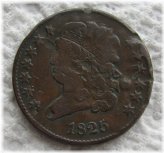 1825 Rare Classic Head Half Cent with VF Detail