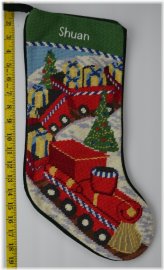 Cozy Cabin Needlepoint Christmas Stocking