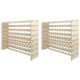 Stackable Wood Wine Storage Shelves for 96 Bottles