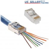 Shielded Pass Through Connectors for CAT6 Networking Cables