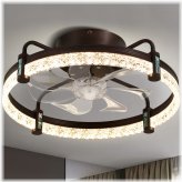 BreezeMate Remote Control Ceiling Fan with Low Profile Chandelier Light