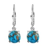 Turquoise Silver Drop Dangle Earrings