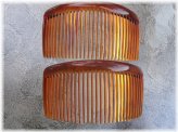 Shell Brown Rounded Back Side Combs