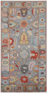 Gray Petal Handwoven Wool Rug