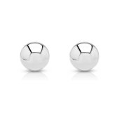White Gold Ball Stud Earrings