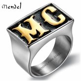 Cool Steel Motorcycle Ring for Men by MENDEL