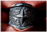 Navajo Star Tufa Cast Silver Ring