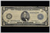1914 $5 Federal Reserve Note - Very Fine Condition - New York Bill 100 - Trusted Grade