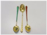 Danish Sterling Silver Guilloche Enamel Spoons