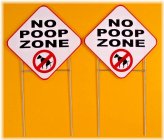 Diamond Poop-Free Zone Signs with Stakes