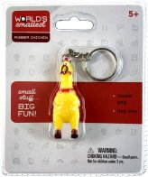 Miniature Rubber Chicken Keychain