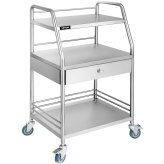 Stainless Steel Mobile Serving Cart with Drawers