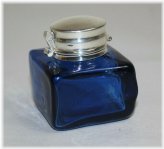 Cobalt Square Glass Inkwell