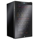 Ivation Lockable Wine Cooler - 34 Bottle Capacity, Black