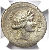 Julius Caesar Silver Denarius Coin - Certified NGC VF