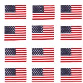 Patriotic Collection: Set of 12 High-Quality 2' x 3' ft. American Flags with Stars and G