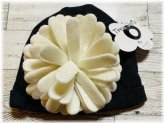 Monochrome Blossom Baby Hat