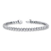 Sparkling Silver Tennis Charm Bracelet