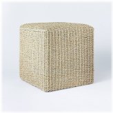 Natural Woven Cube Ottoman