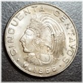 Aztec Emperor Cuauhtemoc 50 Centavos Coin