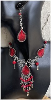 Andean Alpaca Silver Thread Jewelry Set