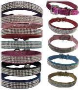 Rhinestone Sparkle Leather Collar