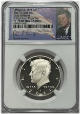 Kennedy Half Dollar - 2021 S NGC PF70 Ultra Cameo Clad Proof Early Release