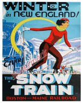 Boston Maine Railway Ski Adventure Print