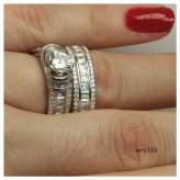 Sparkling Silver Round Cut Ring Set