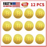 Golden Collection of 12 Commemorative Physical Bitcoin Coins