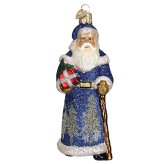 Midnight Santa Glass Ornament