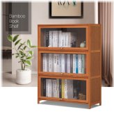 Bamboo Flip-Up Bookshelf Cabinet