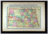 North Dakota Vintage Cartography by Georg Cram (1899)