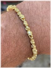 Golden Nugget Link Bracelet for Men