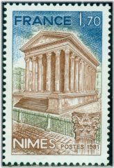 Roman Temple of Nimes Stamp