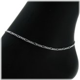 Silver Figaro Chain Anklet/Bracelet