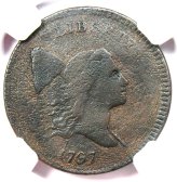 1797 Liberty Cap Flowing Hair Half Cent - NGC VF Detail