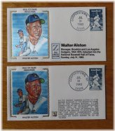 Canceled HOF Induction Cachets of Walt Alston for Los Angeles Dodgers