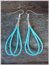 Turquoise Loop Heishi Dangle Earrings by Ramona Bird