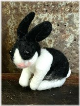 Monochrome Dutch Bunny Needle Felted Figure