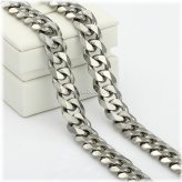 Silver Stainless Steel Curb Link Necklace