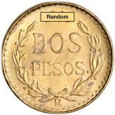 Golden Treasures of Mexico: XF/AU 2 Pesos Coins (Random Date