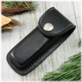 Black Leather Folding Knife Case