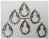 Golden Teardrop Hang Rings - Set of 6