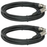 Shielded Connection Pro Audio Cable Set - 50ft XLR Male to Female for Powered Speakers & Microphones