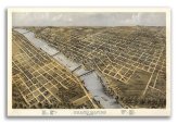 Grand Rapids in 1868: A Historic Panoramic Town Map of Michigan