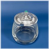 Silver Enameled Lid Sugar or Jam Jar
