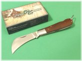 Hawkbill Wood Handle Lockback Folding Knife